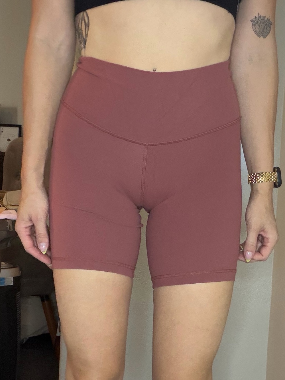 TNA High-Waist Bike Shorts in Rust